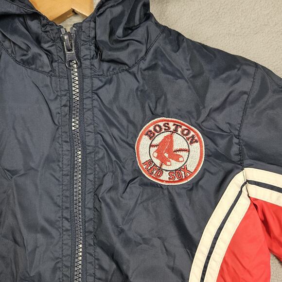 Majestic Boston Red Sox Jacket Toddler Size 3T Blue Red Logo Rain Jacket Hooded - Picture 3 of 16